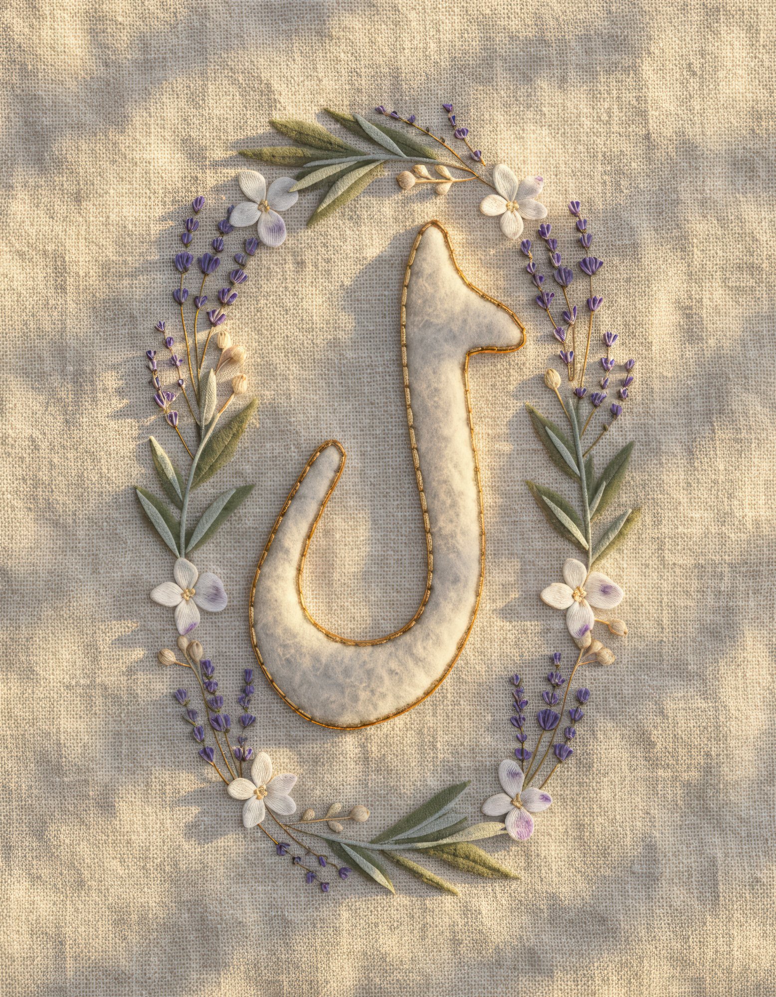 Monogramma ricamato su lino